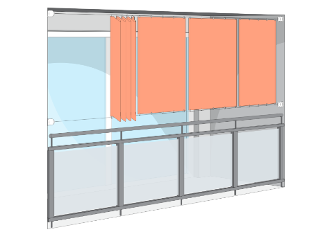Seilspannmarkise für Balkon - senkrecht